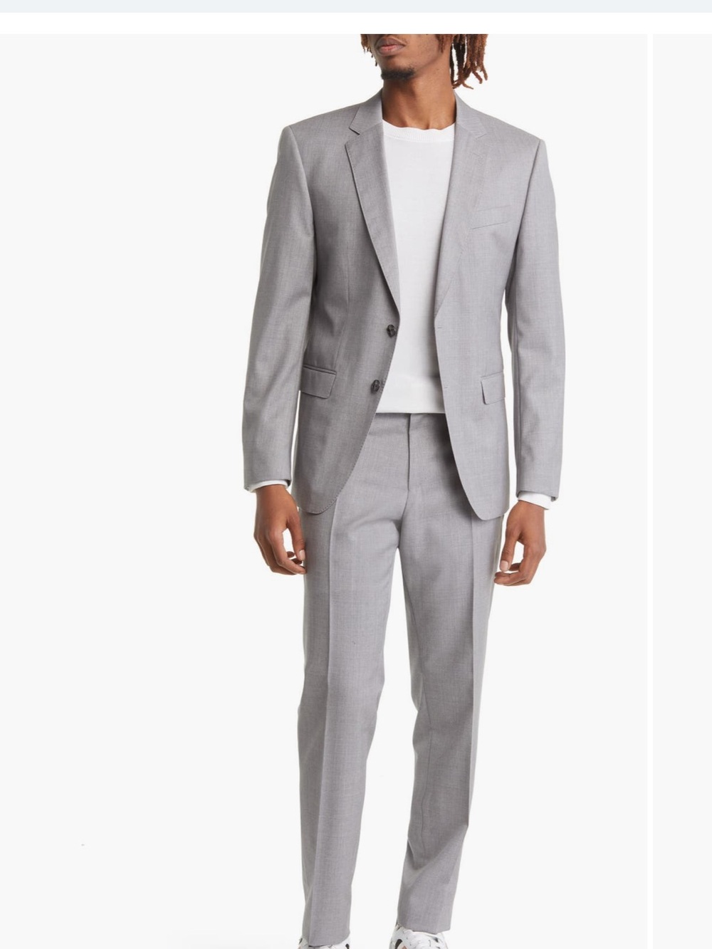 Hugo Boss Light Gray Men's Suit Jacket - Structured Back